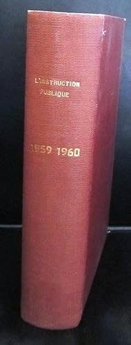 L'instruction publique 1957-1958, 1958-1959, 1959-1960, 1962-1963