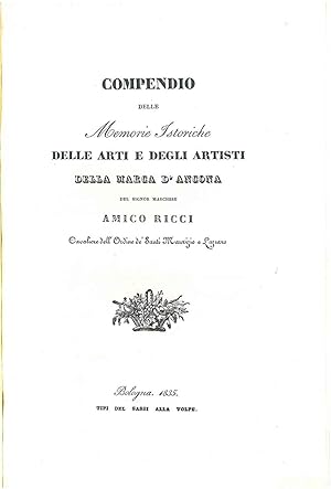 Compendio delle memorie istoriche delle arti e degli artisti della Marca d'Ancona