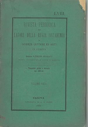 Rivista periodica dei lavori della regia accademia di scienze lettere ed arti in Padova. Trimestr...