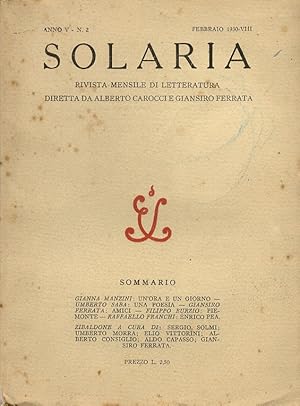Solaria. [Rivista] Anno V. N. 2. Febbraio 1930.