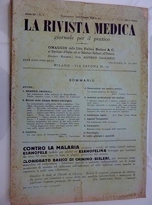 Lotto Riviste LA RIVISTA MEDICA Giornale per il Pratico Anno 1935