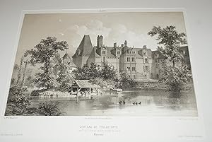 CHÂTEAU DE FOULLETORTE - COMMUNE DE SAINT-GEORGES-SUR-ERVE (MAYENNE) - LITHOGRAPHIE ORIGINALE PAR...