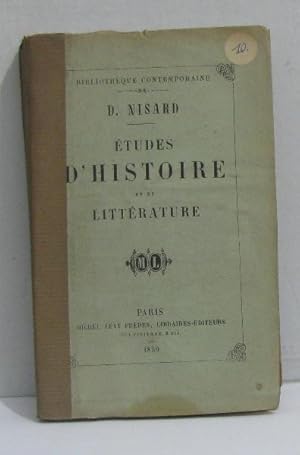 Études d'histoire et de littérature