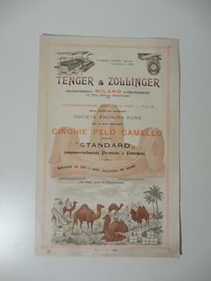Tenger & Zollinger, Milano. Concessionari esclusivi per l'Italia della fabbrica anonima Kunz per ...