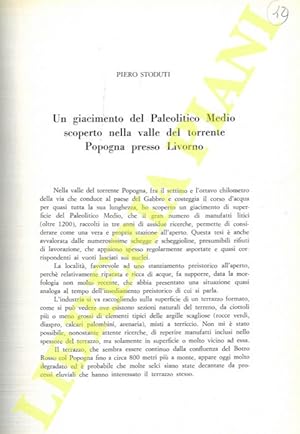 Un giacimento del Paleolitico Medio scoperto nella valle del torrente Popogna presso Livorno.