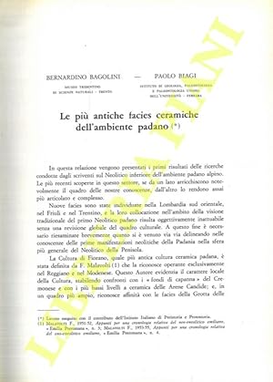 Le più antiche facies ceramiche dell'ambiente padano.