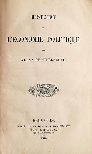 Histoire De L'Économie Politique