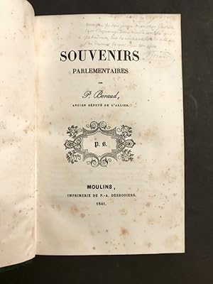 Souvenirs parlementaires.
