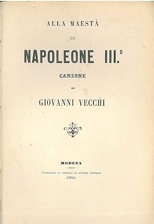 Alla maestà di Napoleone III. Canzone