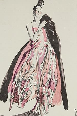 La Dame à la cape. Ensemble pour le soir, de Beer (pl.23, La Gazette du Bon ton, 1921 n°3)