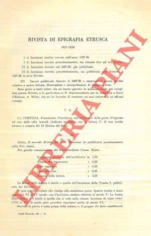 Rivista di epigrafia etrusca (1927-1928) .