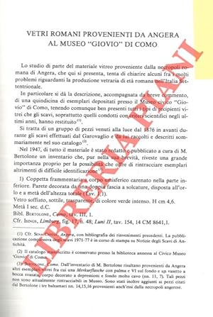 Vetri romani provenienti da Angera al Museo  Giovio  di Como.