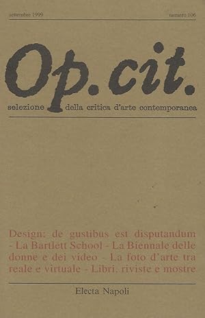 Op. cit. Rivista quadrimestrale di selezione della critica d'arte contemporanea. Direttore: Renat...