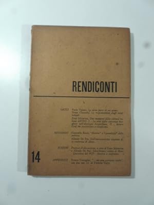 Rendiconti, fascicolo 14, febbraio 1967. Rivista di letteratura e scienze