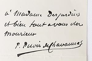 Lettre autographe signée de Pierre Puvis de Chavannes