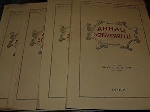 ANNALI SCHIAPPARELLI. CASA FONDATA NEL 1824. RASSEGNA TRIMESTRALE DI TERAPIA - FARMACOLOGIA E CHI...