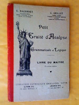 Petit traité d'analyse grammaticale et logique, livre du maître, troisième édition