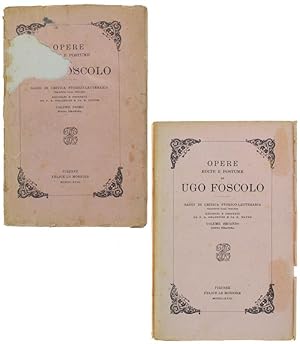 OPERE EDITE E POSTUME. PROSE LETTERARIE. SAGGI DI CRITICA STORICO-LETTERARIA tradotti dall'ingles...
