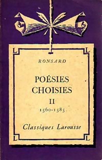 Imagen del vendedor de Posies choisies Tome II - Pierre De Ronsard a la venta por ChouetteCoop