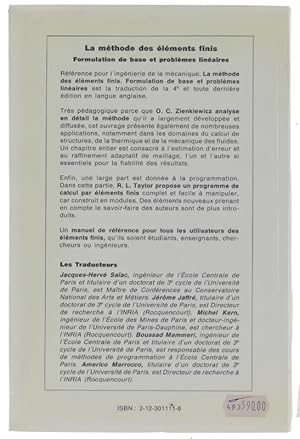 LA METHODE DES ELEMENTS FINIS. Formulation de base et problèmes linéaires.: