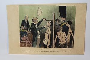 Lithographie originale en couleurs - Le Conseil de Révision - "C'est un glorieux spectacle que de...