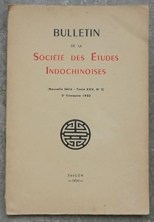 Bulletin de la Société des Etudes Indochinoises (nouvelle série - tome XXV, N° 2), 2e trimestre 1...