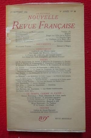 La Nouvelle Nouvelle Revue Française 4èmr année N° 46 - 1er octobre 1956
