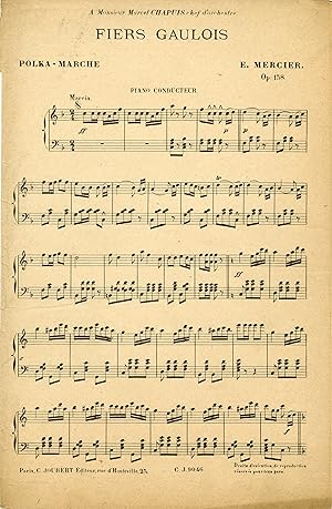 "FIERS GAULOIS" Musique de Edouard MERCIER / Partition originale C. JOUBERT Editeur (1907)