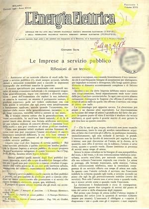 L'energia elettrica. 1940. Ufficiale per gli Atti dell'ANIEL.