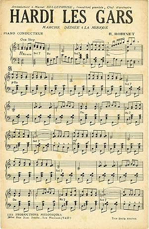 "HARDY LES GARS de R. ROBINET" Paroles et Musique de R. ROBINET Partition originale LES PRODUCTIO...