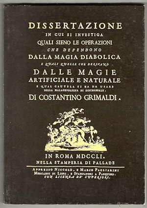 Le tre magie. Riproduzione dell'edizione del 1751