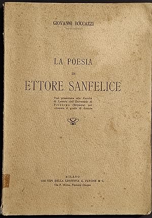La Poesia di Ettore Sanfelice - G. Boccazzi - Ed. A. Pavone