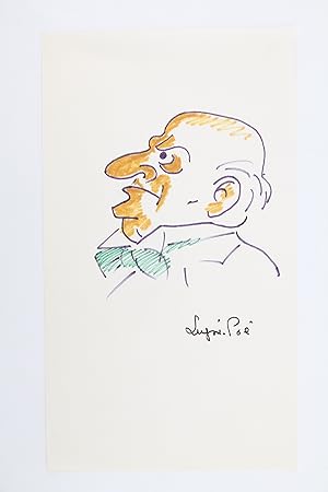 Dessin original au stylo bille noir représentant Lugné-Poe