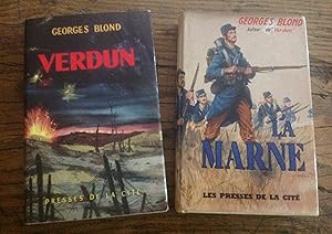 La MARNE et VERDUN . les 2 volumes relés avec jaquette .