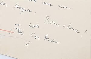 Lettre autographe signée adressée à Carlo Rim à propos du tournage de son film "La maison Bonnadieu"