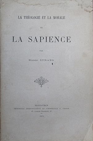 La théologie et la morale de la Sapience