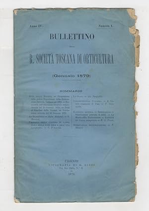 BOLLETTINO della R. Società Toscana di Orticoltura. Anno IV. 1879. fascicoli 1-12. [Annata comple...