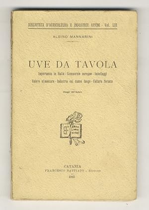 Uve da tavola. Importanza in Italia - Commercio europeo - Imballaggi - Valore alimentare - Indust...
