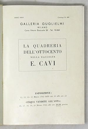 La quadreria dell'Ottocento nella raccolta E. Cavi. (Galleria Guglielmi, Milano, dal 16 al 20 mar...