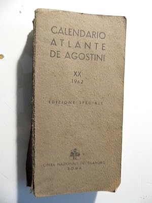 CALENDARIO ATLANTE DE AGOSTINI 1942 - XX EDIZIONE SPECIALE