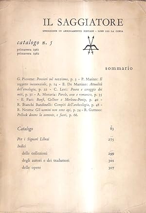 Il Saggiatore. Catalogo n. 5, primavera 1961 - primavera 1962