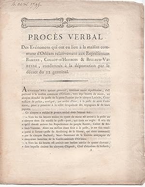 Procès verbal des événemens qui ont eu lieu à la maison commune d'Orléans relativement aux représ...