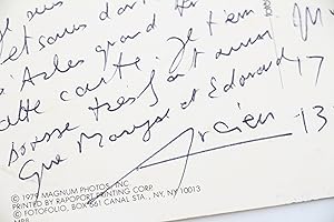 Carte postale autographe signée adressée depuis Los Angeles à son amie Clémentine Bernard
