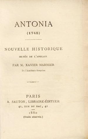 Antonia (1745) : nouvelle historique imitée de l'anglais