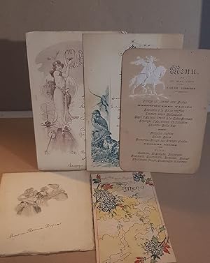 Lot de 5 menus - années 1890