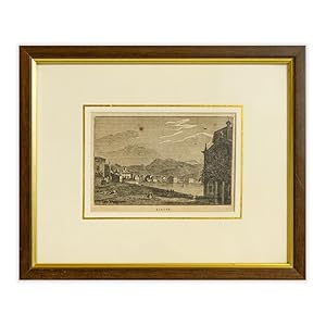 Lugano, veduta - incisione originale '800