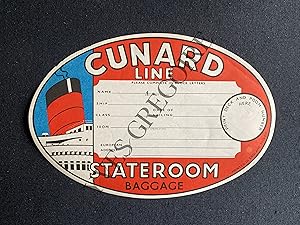 CUNARD LINE-ETIQUETTE DE BAGAGE