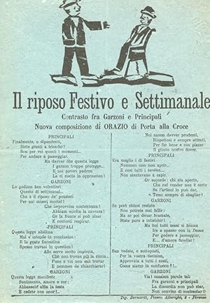 RIPOSO (IL) festivo e settimanale. Contrasto fra garzoni e principali. Nuova composizione di Oraz...