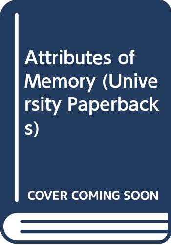 Beispielbild fr Attributes of Memory zum Verkauf von Phatpocket Limited